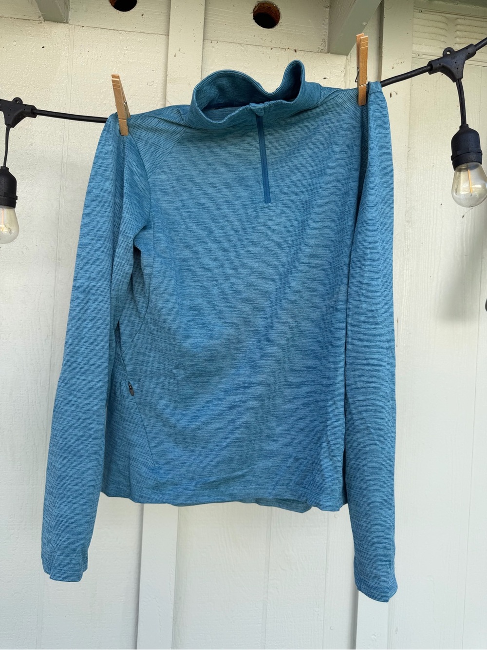 REI Teal Half-Zip Cowl Pullover